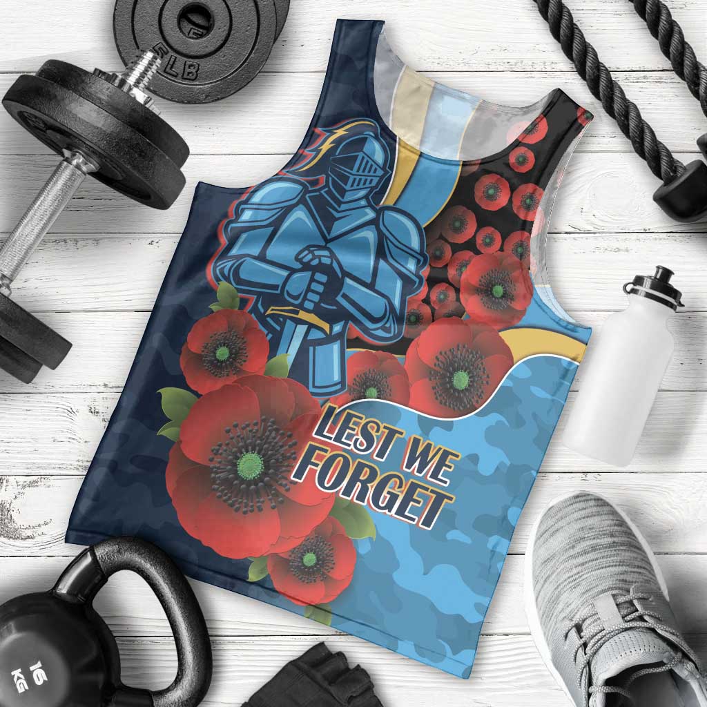 Gold Coast Titans ANZAC Personalised Men Tank Top Lest We Forget Poppy Camo