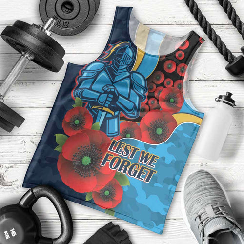 Gold Coast Titans ANZAC Personalised Men Tank Top Lest We Forget Poppy Camo