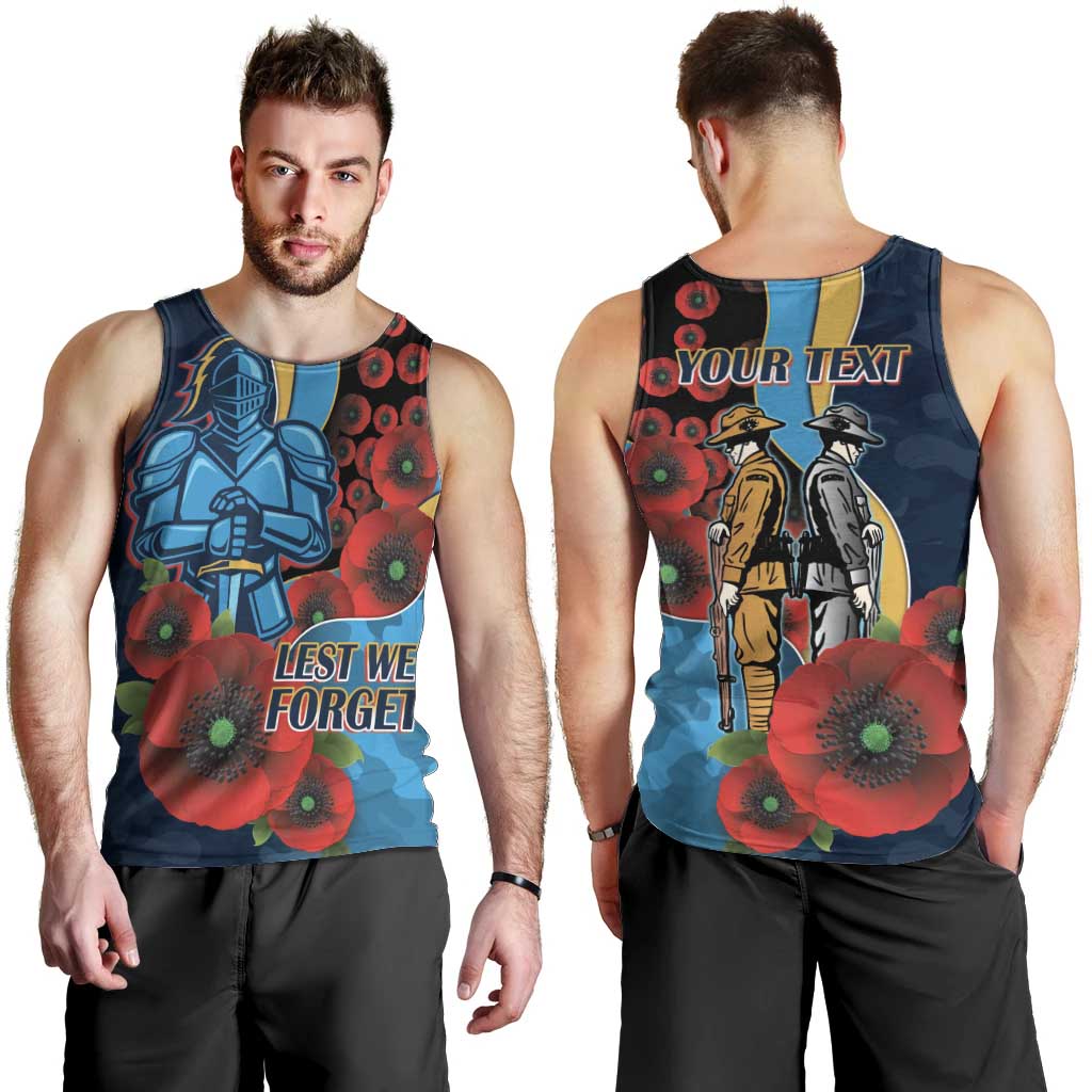 Gold Coast Titans ANZAC Personalised Men Tank Top Lest We Forget Poppy Camo
