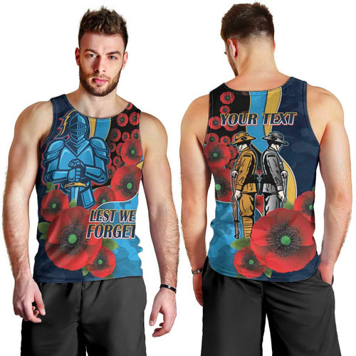 Gold Coast Titans ANZAC Personalised Men Tank Top Lest We Forget Poppy Camo
