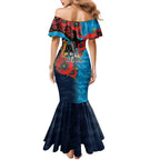 Gold Coast Titans ANZAC Personalised Mermaid Dress Lest We Forget Poppy Camo