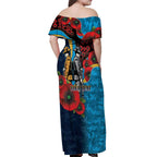 Gold Coast Titans ANZAC Personalised Off Shoulder Maxi Dress Lest We Forget Poppy Camo