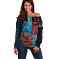 Gold Coast Titans ANZAC Personalised Off Shoulder Sweater Lest We Forget Poppy Camo