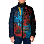Gold Coast Titans ANZAC Personalised Padded Jacket Lest We Forget Poppy Camo