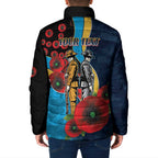 Gold Coast Titans ANZAC Personalised Padded Jacket Lest We Forget Poppy Camo
