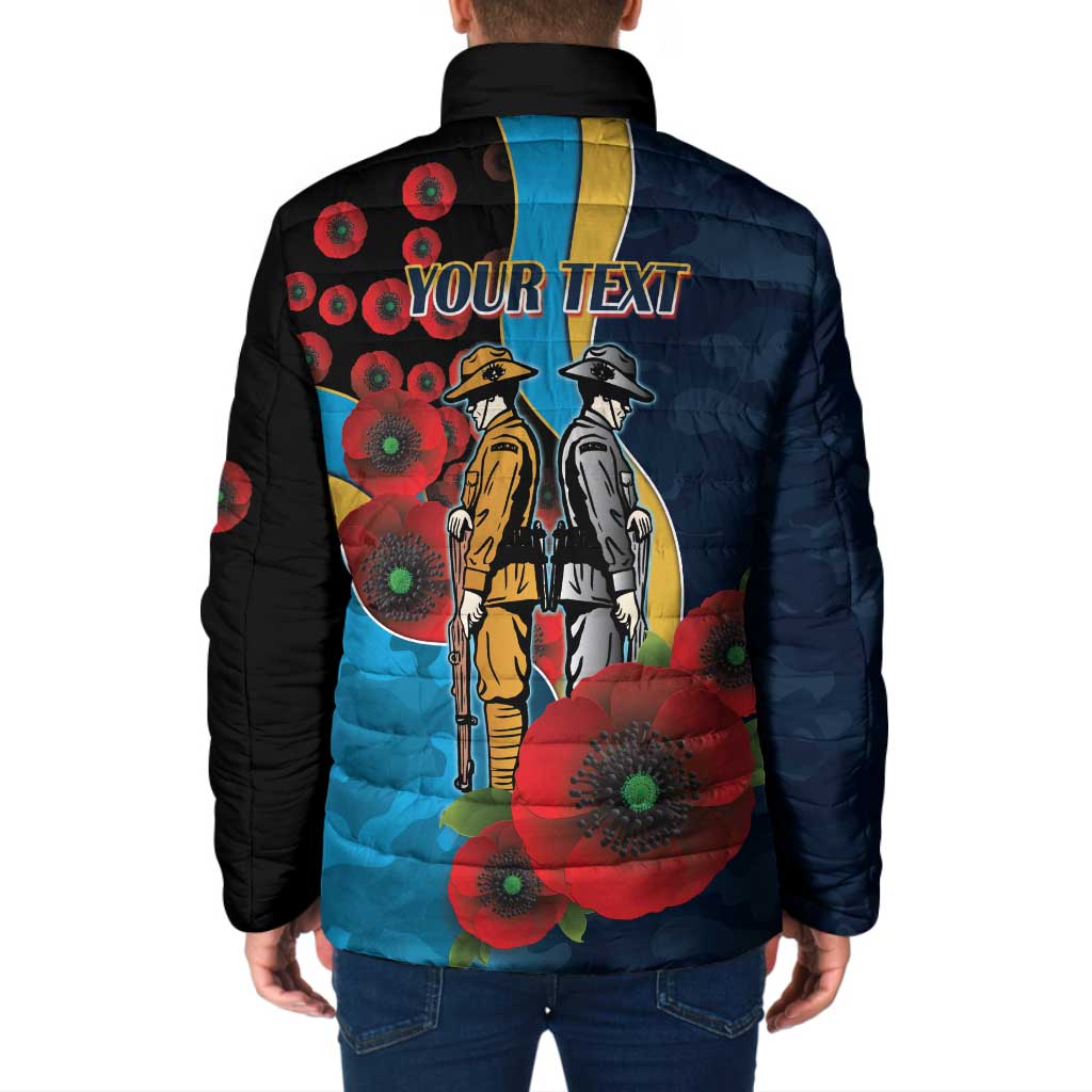 Gold Coast Titans ANZAC Personalised Padded Jacket Lest We Forget Poppy Camo