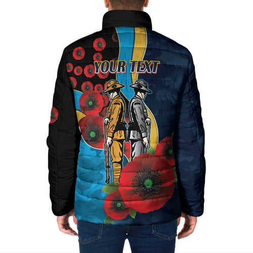 Gold Coast Titans ANZAC Personalised Padded Jacket Lest We Forget Poppy Camo