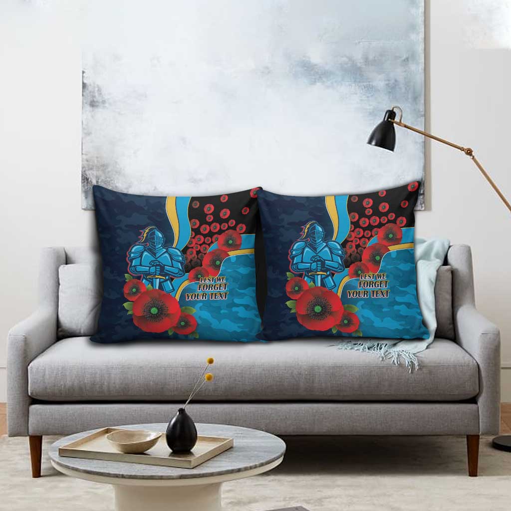 Gold Coast Titans ANZAC Personalised Pillow Cover Lest We Forget Poppy Camo