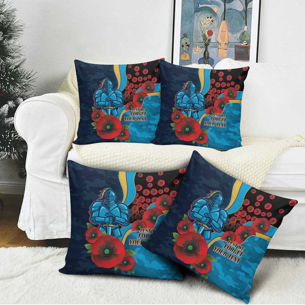 Gold Coast Titans ANZAC Personalised Pillow Cover Lest We Forget Poppy Camo
