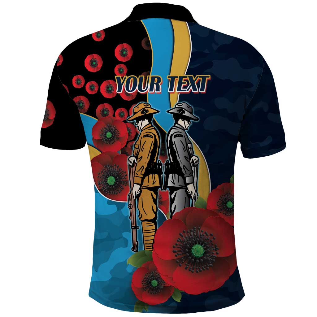 Gold Coast Titans ANZAC Personalised Polo Shirt Lest We Forget Poppy Camo