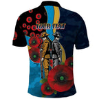 Gold Coast Titans ANZAC Personalised Polo Shirt Lest We Forget Poppy Camo