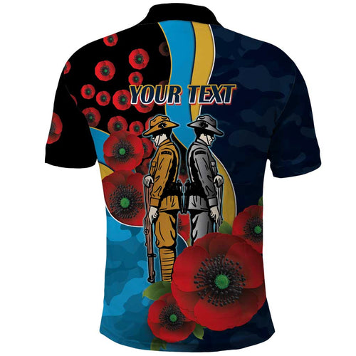 Gold Coast Titans ANZAC Personalised Polo Shirt Lest We Forget Poppy Camo