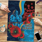 Gold Coast Titans ANZAC Personalised Puzzle Lest We Forget Poppy Camo