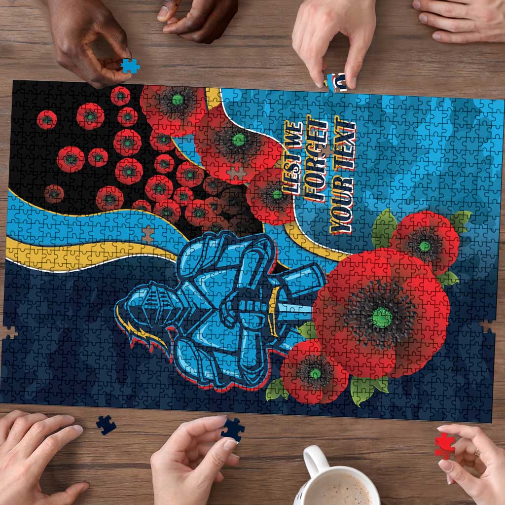 Gold Coast Titans ANZAC Personalised Puzzle Lest We Forget Poppy Camo