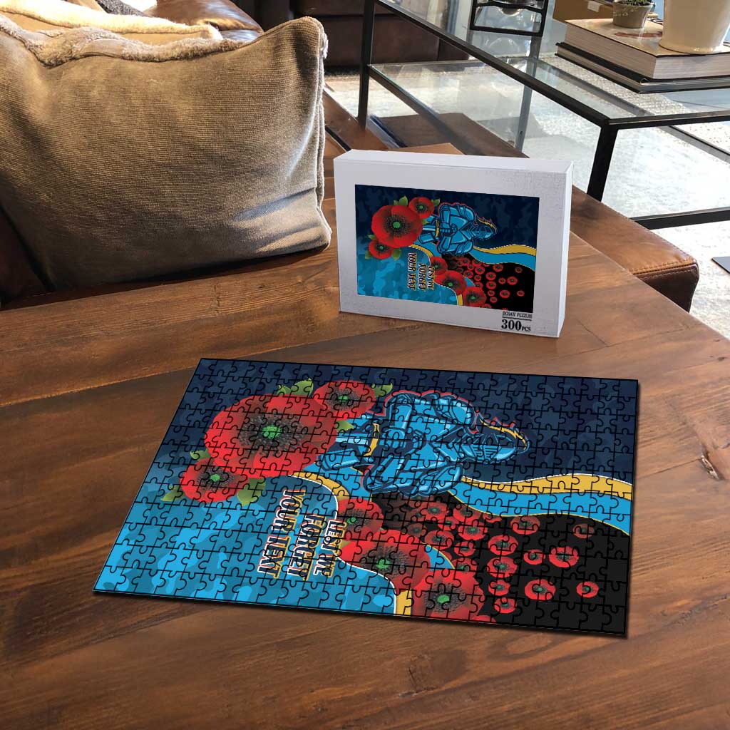 Gold Coast Titans ANZAC Personalised Puzzle Lest We Forget Poppy Camo