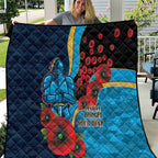 Gold Coast Titans ANZAC Personalised Quilt Lest We Forget Poppy Camo