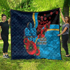 Gold Coast Titans ANZAC Personalised Quilt Lest We Forget Poppy Camo