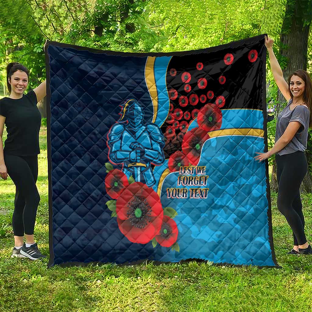 Gold Coast Titans ANZAC Personalised Quilt Lest We Forget Poppy Camo