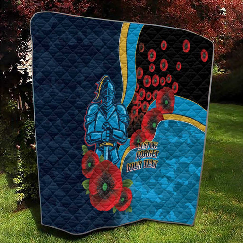 Gold Coast Titans ANZAC Personalised Quilt Lest We Forget Poppy Camo