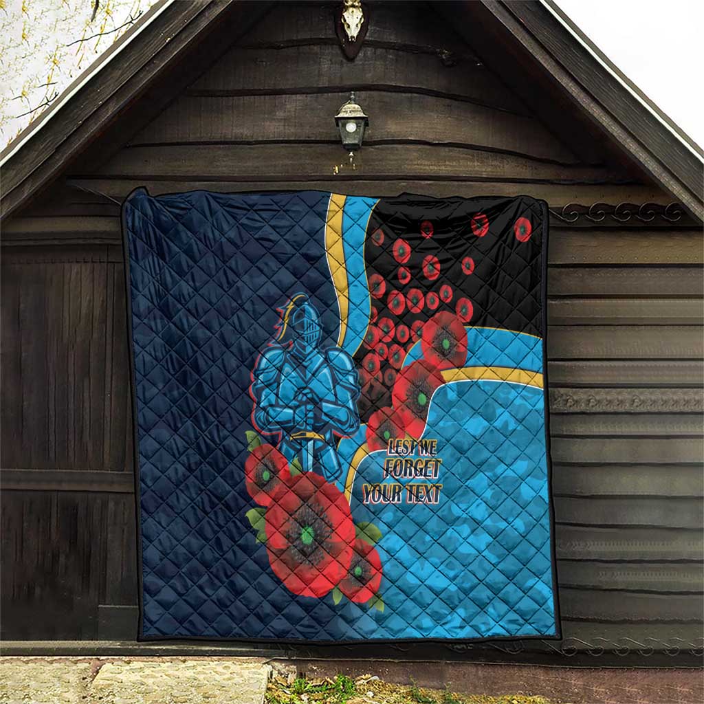 Gold Coast Titans ANZAC Personalised Quilt Lest We Forget Poppy Camo