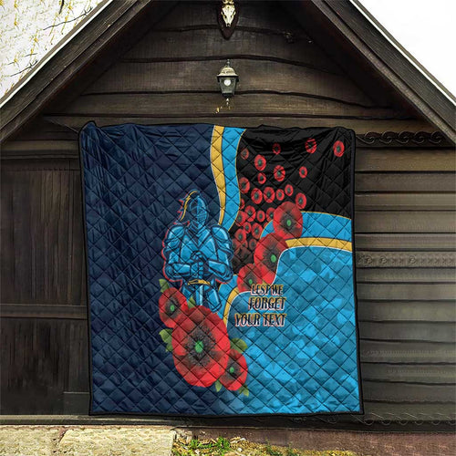 Gold Coast Titans ANZAC Personalised Quilt Lest We Forget Poppy Camo