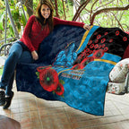 Gold Coast Titans ANZAC Personalised Quilt Lest We Forget Poppy Camo