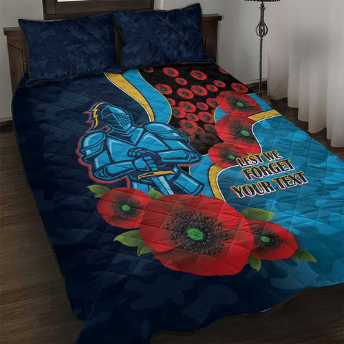 Gold Coast Titans ANZAC Personalised Quilt Bed Set Lest We Forget Poppy Camo
