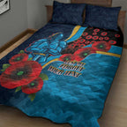 Gold Coast Titans ANZAC Personalised Quilt Bed Set Lest We Forget Poppy Camo