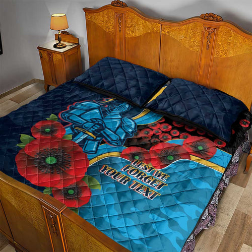 Gold Coast Titans ANZAC Personalised Quilt Bed Set Lest We Forget Poppy Camo