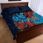 Gold Coast Titans ANZAC Personalised Quilt Bed Set Lest We Forget Poppy Camo