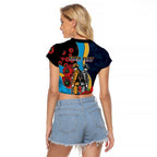Gold Coast Titans ANZAC Personalised Raglan Cropped T Shirt Lest We Forget Poppy Camo