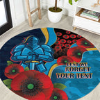 Gold Coast Titans ANZAC Personalised Round Carpet Lest We Forget Poppy Camo