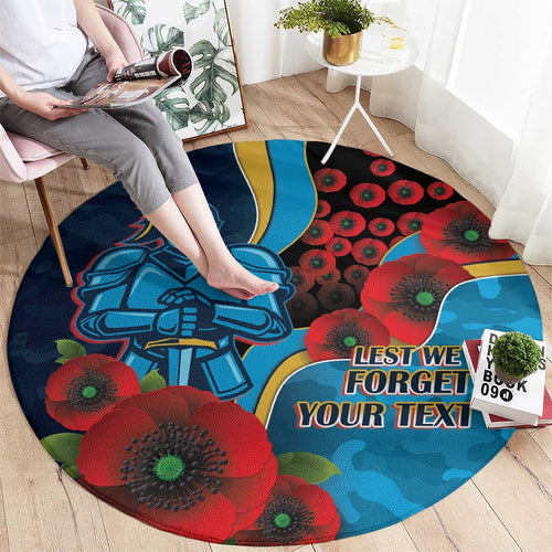 Gold Coast Titans ANZAC Personalised Round Carpet Lest We Forget Poppy Camo