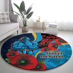 Gold Coast Titans ANZAC Personalised Round Carpet Lest We Forget Poppy Camo