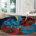 Gold Coast Titans ANZAC Personalised Round Carpet Lest We Forget Poppy Camo