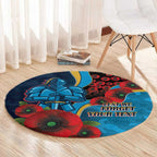 Gold Coast Titans ANZAC Personalised Round Carpet Lest We Forget Poppy Camo
