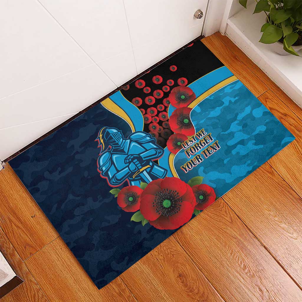 Gold Coast Titans ANZAC Personalised Rubber Doormat Lest We Forget Poppy Camo