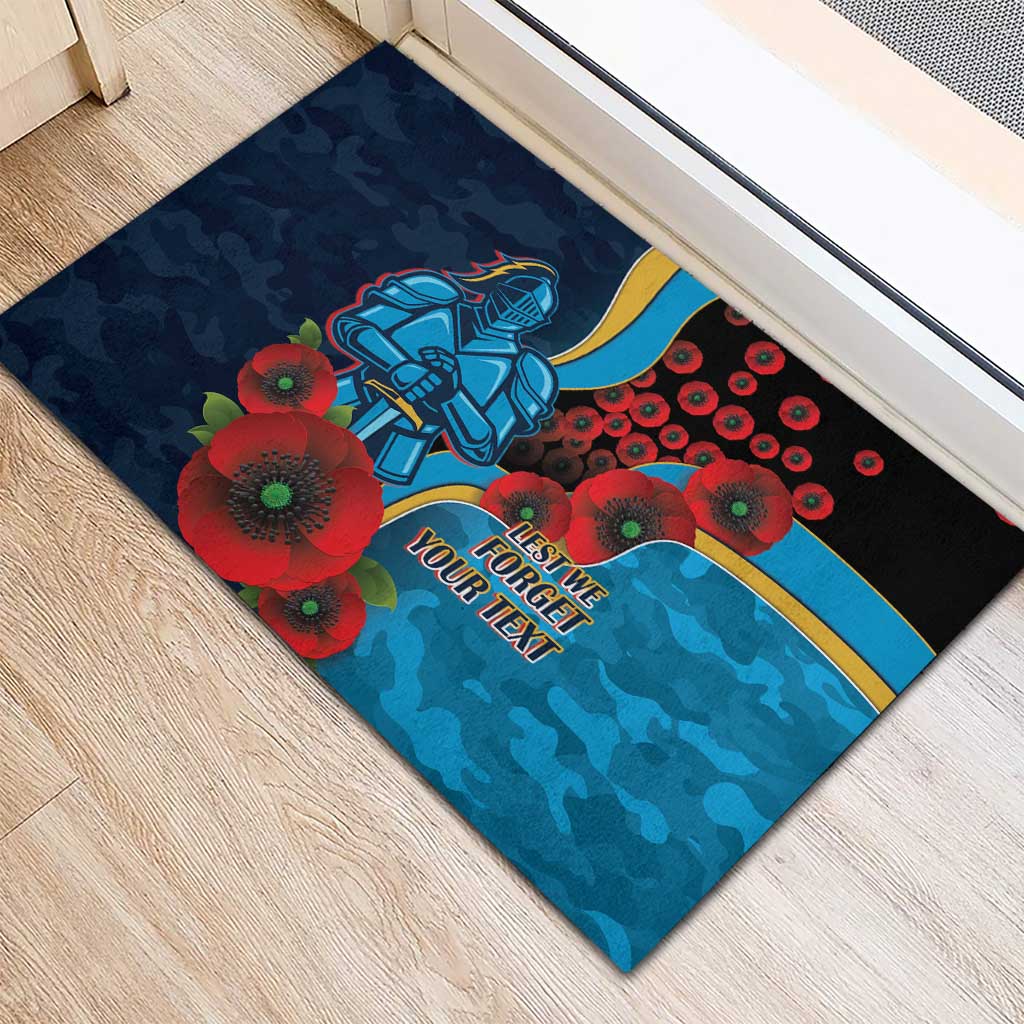 Gold Coast Titans ANZAC Personalised Rubber Doormat Lest We Forget Poppy Camo