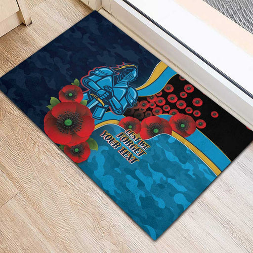 Gold Coast Titans ANZAC Personalised Rubber Doormat Lest We Forget Poppy Camo