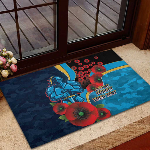 Gold Coast Titans ANZAC Personalised Rubber Doormat Lest We Forget Poppy Camo