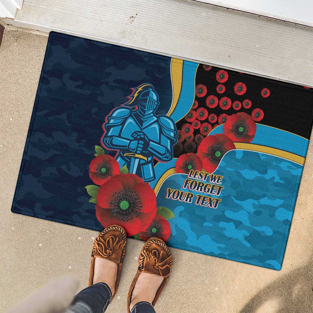 Gold Coast Titans ANZAC Personalised Rubber Doormat Lest We Forget Poppy Camo