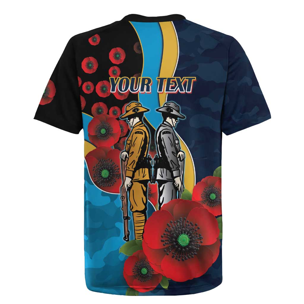 Gold Coast Titans ANZAC Personalised Rugby Jersey Lest We Forget Poppy Camo