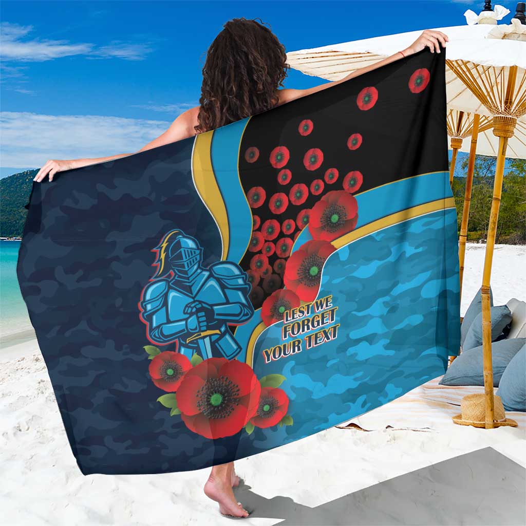 Gold Coast Titans ANZAC Personalised Sarong Lest We Forget Poppy Camo