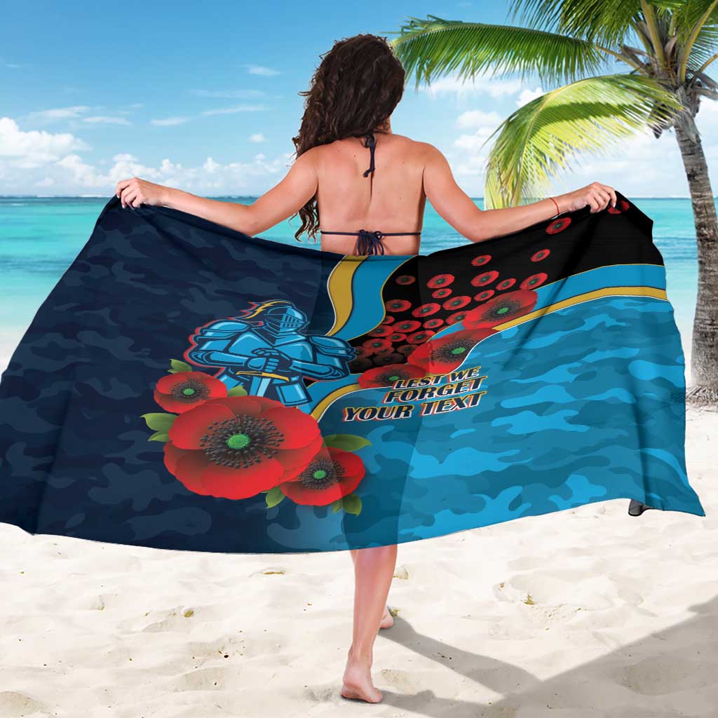 Gold Coast Titans ANZAC Personalised Sarong Lest We Forget Poppy Camo