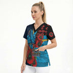 Gold Coast Titans ANZAC Personalised Scrub Top Lest We Forget Poppy Camo