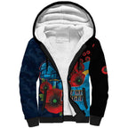 Gold Coast Titans ANZAC Personalised Sherpa Hoodie Lest We Forget Poppy Camo