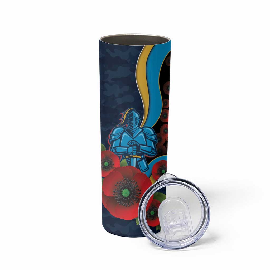 Gold Coast Titans ANZAC Personalised Skinny Tumbler Lest We Forget Poppy Camo