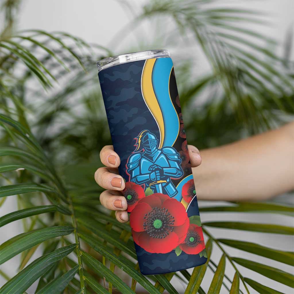 Gold Coast Titans ANZAC Personalised Skinny Tumbler Lest We Forget Poppy Camo
