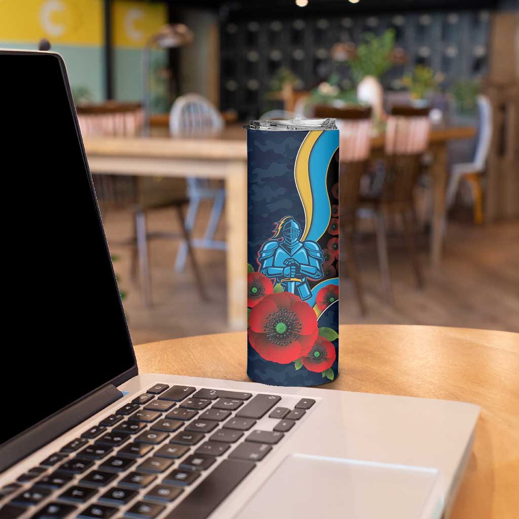 Gold Coast Titans ANZAC Personalised Skinny Tumbler Lest We Forget Poppy Camo