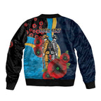 Gold Coast Titans ANZAC Personalised Sleeve Zip Bomber Jacket Lest We Forget Poppy Camo